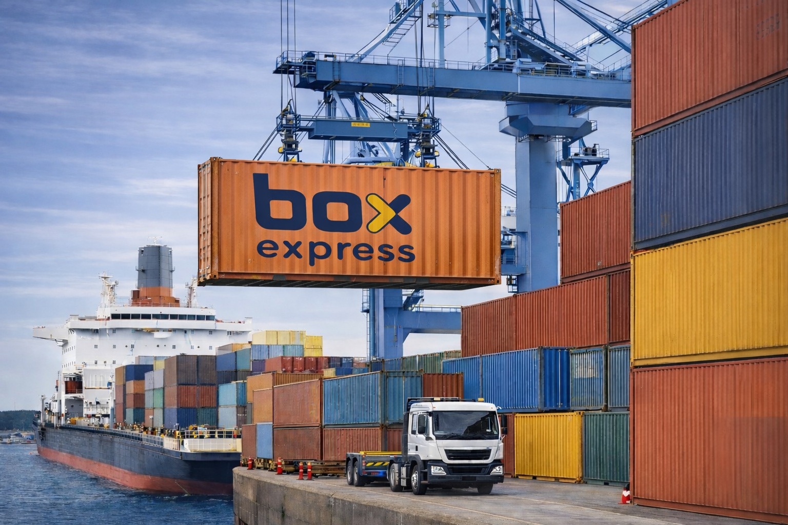 Carregamento no Porto marítimo.